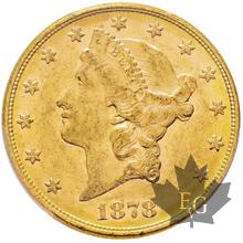 USA-1878S-20 DOLLARS LIBERTY-PCGS MS61