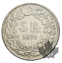 SUISSE-1874 B-5 Francs -TTB-SUP-Rare