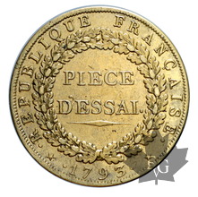 FRANCE-1793-PIECE D&#039;ESSAI AU MODULE DE 2 SOLS-TTB+