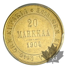 FINLANDE-1904 L -20 MARKKAA-PCGS MS62