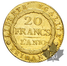 ITALIE-RÉPUBLIQUE SUBALPINE-20 francs-MARENGO AN X-prTTB