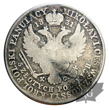 POLOGNE-1831-5 ZLOTYCH-Nicholas -Warsaw-TB