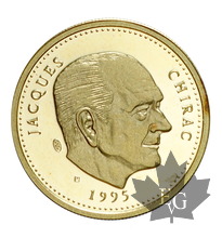 FRANCE-Médaille en or Jacques Chirac-1995-PROOF