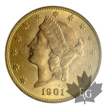 USA-20 DOLLARS-1901S-LIBERTY HEAD-PCGS MS62