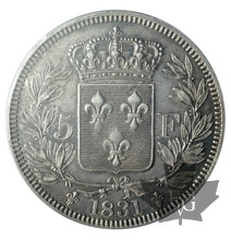 FRANCE-1831-5 FRANCS-HENRI V ROI DE FRANCE-PCGS SP58
