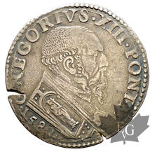 ITALIE-1582-Testone-Ancona-Gregorius XIII-presque TTB
