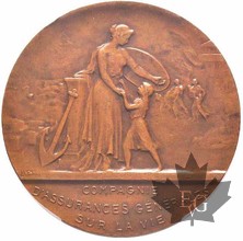 FRANCE-Médaille-Compagnie d&#039;assurances générales-PCGSMS63 BN