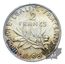 FRANCE-1898-2 Francs semeuse-SUP