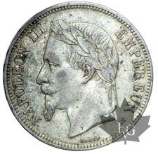 FRANCE-1869BB-5 Francs-Napoléon III-Petit BB-TTB-rare-