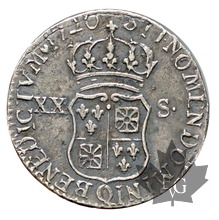 FRANCE-LOUIS XV-1720Q-1/6 ECU XX SOLS de France -Navarre-TTB+
