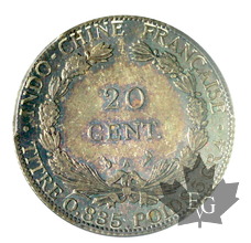 INDOCHINE-1911-20 CENTIMES-PCGS MS65