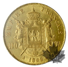 FRANCE-1868A-100 FRANCS-NAPOLEON III-PCGS MS61