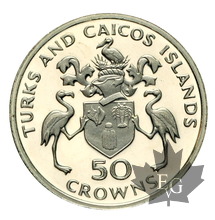 TURKS AND CAICOS-1974-50 CROWNS-PROOF
