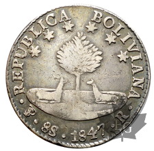 BOLIVIE-1847-8 SOLES-POTOSI-TTB