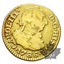 ESPAGNE-1786-1/2 ESCUDO-Carlos III- TTB