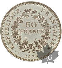 FRANCE-1975-50 FRANCS-PIEFORT Argent-PCGS SP65-FDC