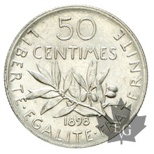 FRANCE-1898-50 CENTIMES-SEMEUSE-presque FDC