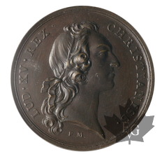 FRANCE-1757-Médaille Louis XV, 1715-1774-PCGS AU Details