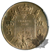 FRANCE-1847-ESSAI de 5 centimes à la charte-PCGS SP 64