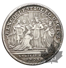 FRANCE-1723-LOUIS XV-JETON en argent- Sacre de Reims -TTB+