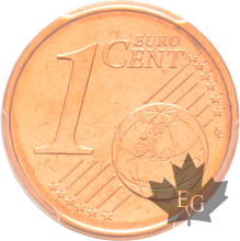 EUROPE-Monnaie de 1 centime d’euro, double face-PCGS MS67