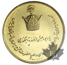 IRAN-MÉDAILLE EN OR DE CORONATION-SH 1346 (1967)-FDC