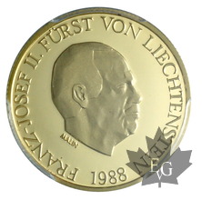 Liechtenstein-1988-50 Francs-Franz Joseph II-PCGS PROOF 70