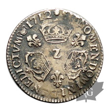 FRANCE-1712 L-1/10 Écu aux 3 couronnes-Louis XIV-TTB+-très rare
