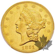 USA-1851-20 DOLLARS-Liberty Head-PCGS AU55