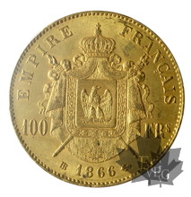 FRANCE-1866BB-100 FRANCS-NAPOLEON III-PCGS MS61