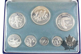 Belize Brillant fior di conio 9764039 FDC Serie di monete a 1974 1 Cen 