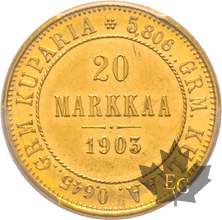 FINLANDE-1903L-20 Markkaa-PCGS MS62