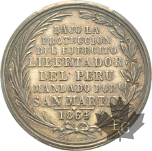 PERU-1864-MÉDAILLE INDEPENDANCE-PCGS MS63 35 mm Rare