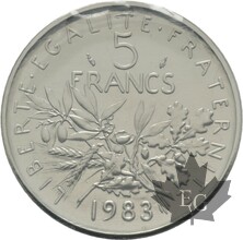 FRANCE-1983-5-FRANCS-PIEFORT-SEMEUSE-FDC-RARE