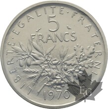 FRANCE-1970-5-FRANCS-SEMEUSE-ARGENT-PIEFORT-FDC