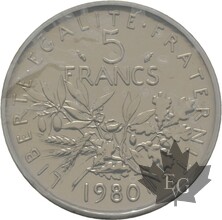 FRANCE-1980-5-FRANCS-SEMEUSE-PIEFORT-FDC