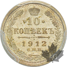RUSSIE-1912-10 KOPEKS-PCGS MS66