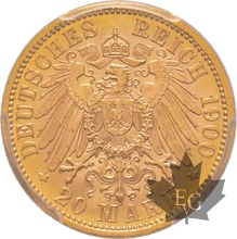 ALLEMAGNE-1900 F-Wurttemberg-20 MARKS-PCGS MS64