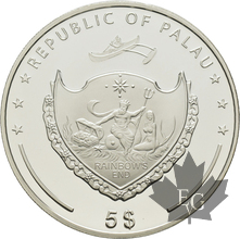 PALAU-2010-5 DOLLARS-ANGKOR WAT-PROOF