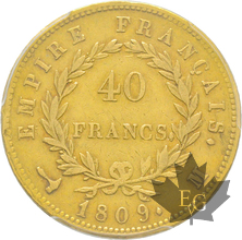 FRANCE-1809M-40 FRANCS-NAPOLEON EMPEREUR-PCGS XF40