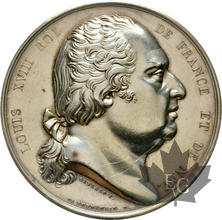 FRANCE-1824-Médaille en argent-Louis XVIII-Superbe