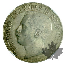 ITALIE-1911-5 Lire-Vittorio Emanuele III-NGC MS60