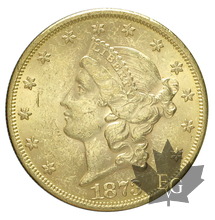 USA-1873 S-20 DOLLARS-Coronet Head-Open 3-Superbe