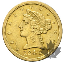 USA-1844 O-5 Dollars-New Orleans-presque Superbe