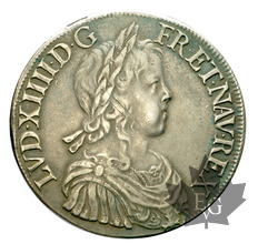 FRANCE-1648 G-Écu à la mèche longue-Louis XIV-TTB-SUP-Rare