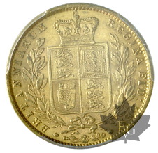 GRANDE BRETAGNE-1863-Sovereign-Victoria-PCGS AU55