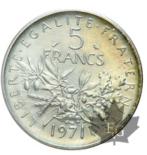 FRANCE-1971-5 FRANCS PIEFORT-Argent-FDC