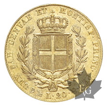 ITALIE-1836-20 LIRE-Carlo Alberto-Genova-TB -TTB