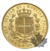 ITALIE-1841-20 LIRE-Carlo Alberto-Genova-SUP