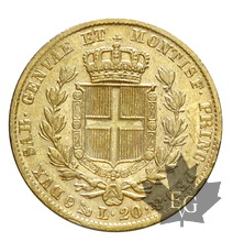 ITALIE-1845-20 LIRE-Carlo Alberto-Genova-TTB